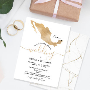 Invitación de corazón móvil de destino de boda Méx