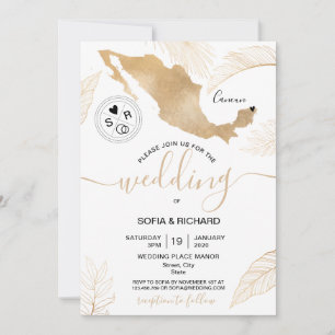 Invitación de corazón móvil de destino de boda Méx