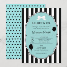 Invitación de corazón para baby shower de Tiffany