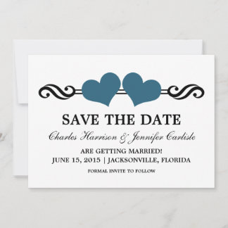 Invitación de Corazones Elegantes para Guardar la 