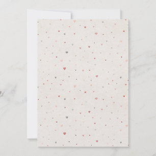 Invitación de Corazones Minimalistas con Acuarela