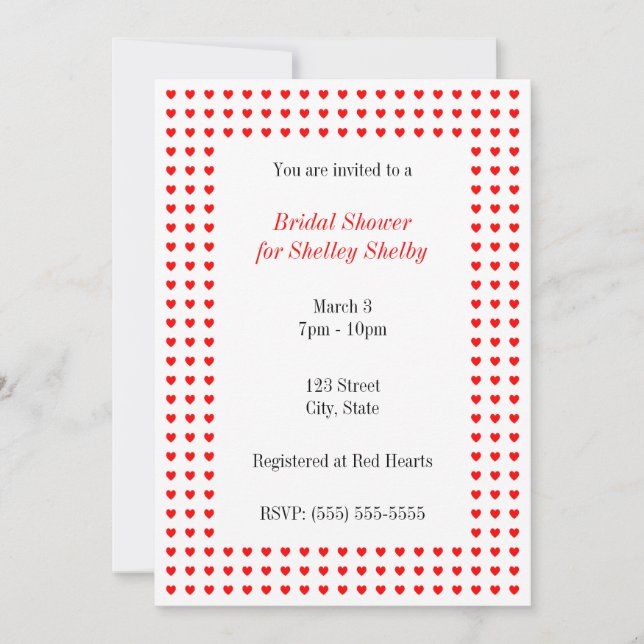 Invitación de corazones pequeños (Anverso)