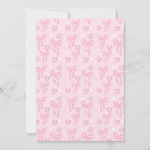 Invitación de Corazones y Lazos Rosados