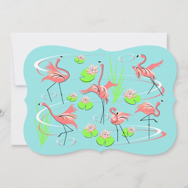 invitación de corchete Flamingo Fandango (Anverso)