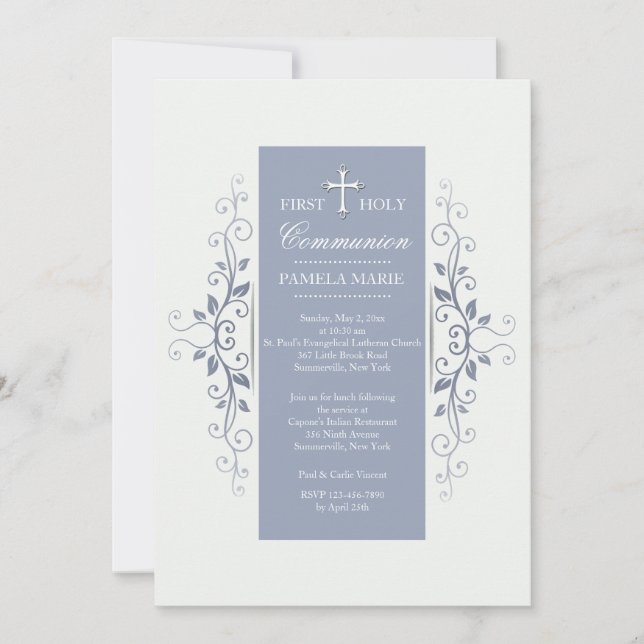 Invitación de corchetes florales (Anverso)