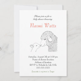 Invitación de cordero Baby Shower Christian Baby S