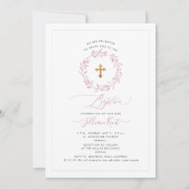 Invitación de corona de agua con rosa polvorienta
