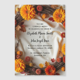 Invitación de Corona de Boda de Otoño con Tarjeta 