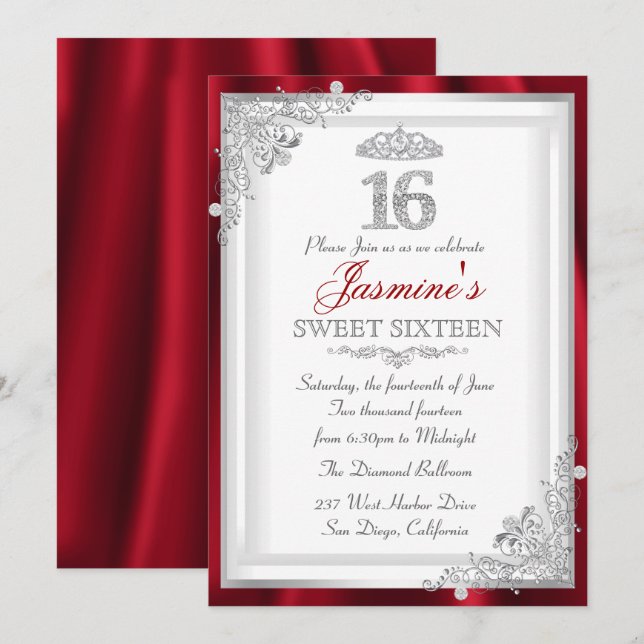 Invitación de Corona de Damasco de Diamante de Pla (Anverso / Reverso)