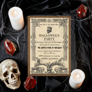 Invitación de Corona de Fiesta de Halloween Gótica