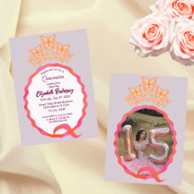 Invitación de Corona de Mariposa Quinceañera con D