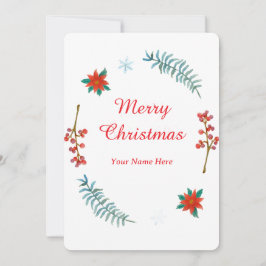 Invitación de corona de Navidad elegante