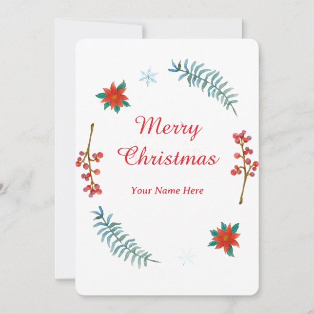 Invitación de corona de Navidad elegante (Anverso)