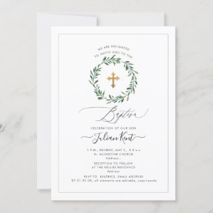Invitación de corona de vegetación acuarela de Pix
