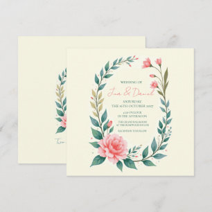 Invitación de corona floral delgada