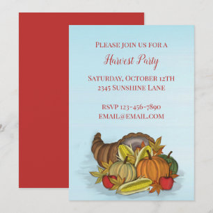 Invitación de Cosecha de la Cornucopia
