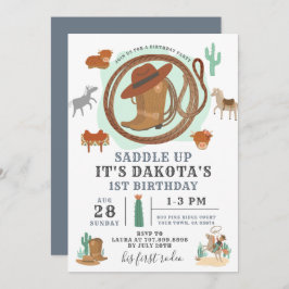 Invitación de Cowboy al primer cumpleaños
