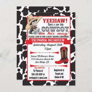 Invitación de Cowboy Baby Shower
