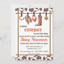 Invitación de Cowboy Baby Shower