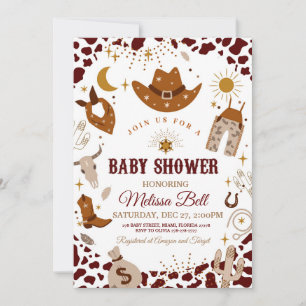 Invitación de Cowboy Baby Shower a Wild West