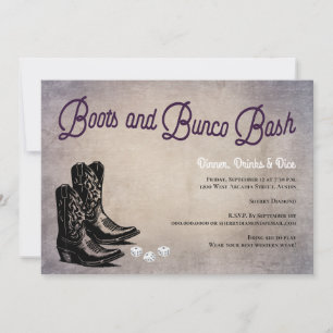 Invitación de Cowboy Boots Bunco en Occidente