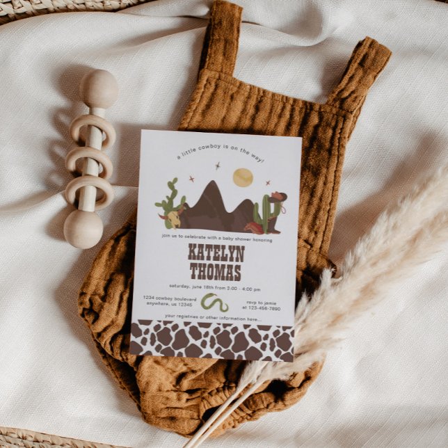 Invitación de Cowboy Western Boy Baby Shower (Subido por el creador)