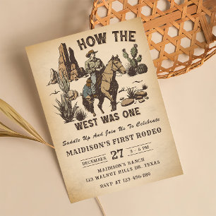 Invitación de Cowboy Western Rodeo Wild West Birth