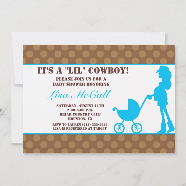 Invitación de Cowgirl Baby Shower (Anverso)