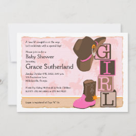 Invitación de Cowgirl Baby Shower