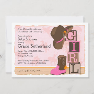 Invitación de Cowgirl Baby Shower