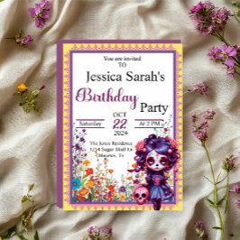 Invitación de cráneo de azúcar de jardín gótico li