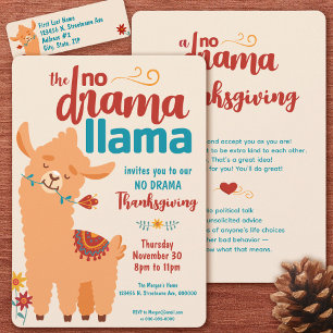 Invitación de Crema de Acción de Gracias sin Drama