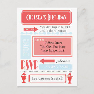 Invitación de crema de hielo
