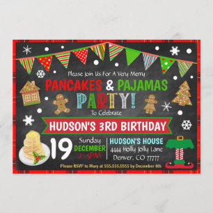 Invitación de crepes y Navidades pijamas