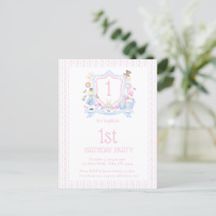 Invitación de cresta de monograma de Alicia en el 
