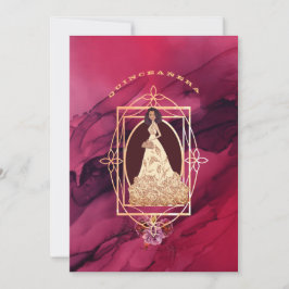 Invitación de Crimson Glow Quinceañera Tiara