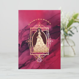 Invitación de Crimson Glow Quinceañera Tiara