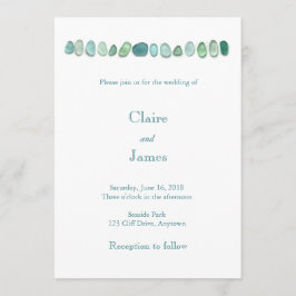 Invitación de cristal de la boda del mar de la