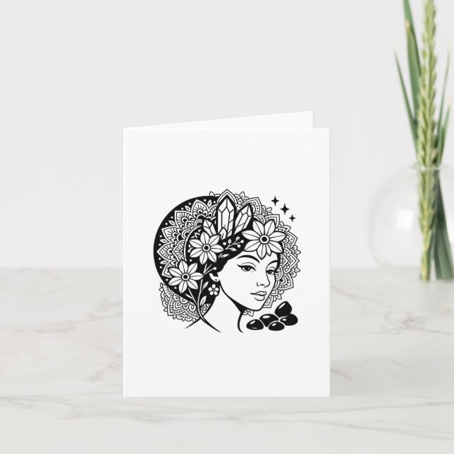 Invitación de Cristal Floral Mandala de la Divina  (Anverso)