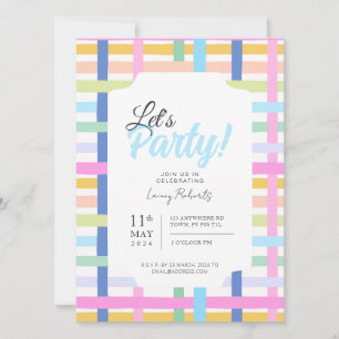 Invitación de Cuadro de Arcoíris Brillante - Paste