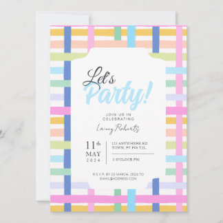 Invitación de Cuadro de Arcoíris Brillante - Paste