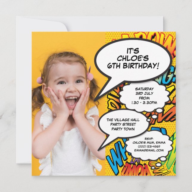 Invitación de cualquier edad a la fiesta de cumple (Anverso)