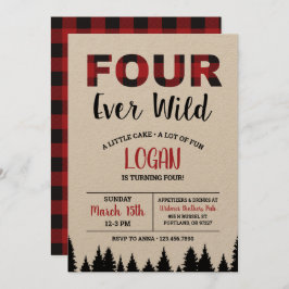 Invitación de cuarto cumpleaños cuatro veces salva