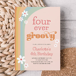 Invitación de cuarto cumpleaños del Chica Groovy D