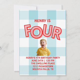 invitación de cuarto cumpleaños para niños