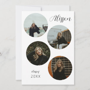 Invitación de cuatro fotografías redondas