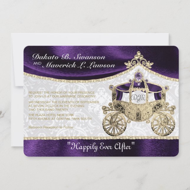 Invitación de Cuento de Hadas Real (Anverso)