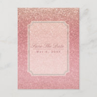 Invitación de cuento de hadas rosa con brillo glam