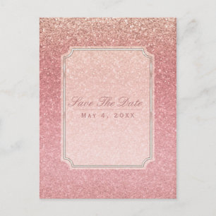 Invitación de cuento de hadas rosa con brillo glam