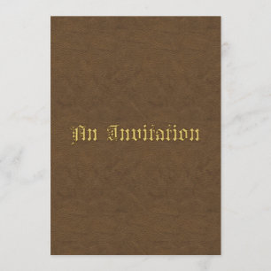 Invitación de cuero de lujo de la boda de la